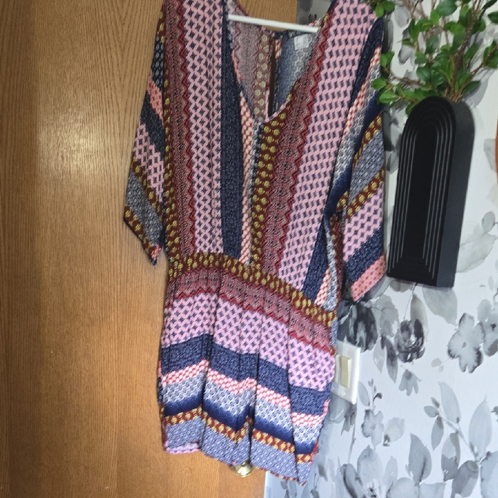 Multicolor V-Neck Women's Romper